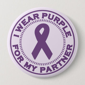 Badge Rond 10 Cm Je porte le pourpre pour mon associé