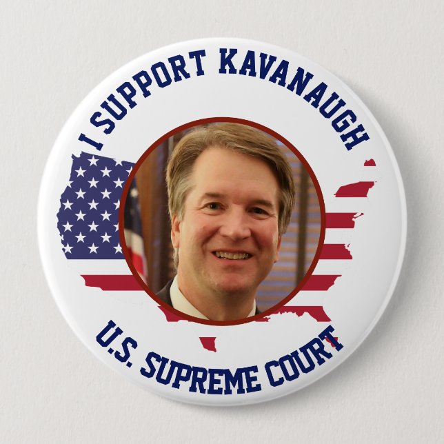 Badge Rond 10 Cm Je soutiens le drapeau américain de Kavanaugh (Devant)