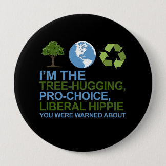Badge Rond 10 Cm Je suis arbre-étreindre, la hippie pour