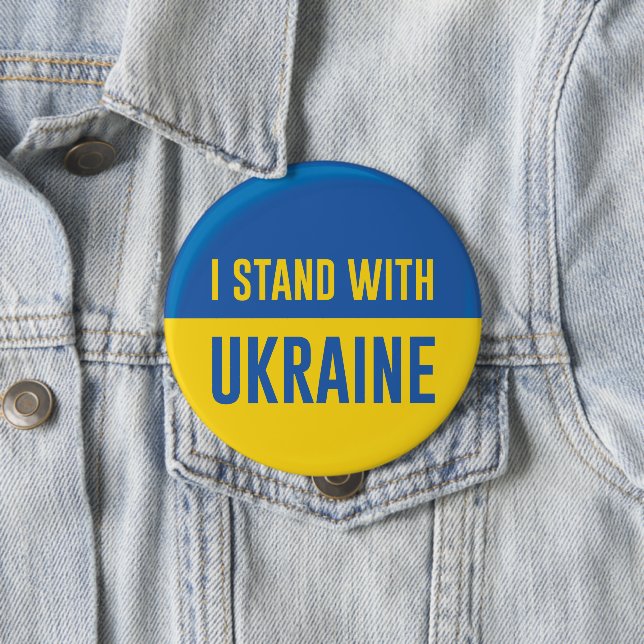 Badge Rond 10 Cm Je Suis Avec L'Ukraine (En situation)