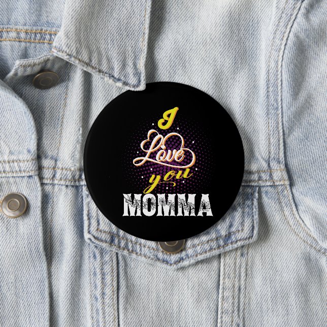 Badge Rond 10 Cm je t'aime maman (En situation)