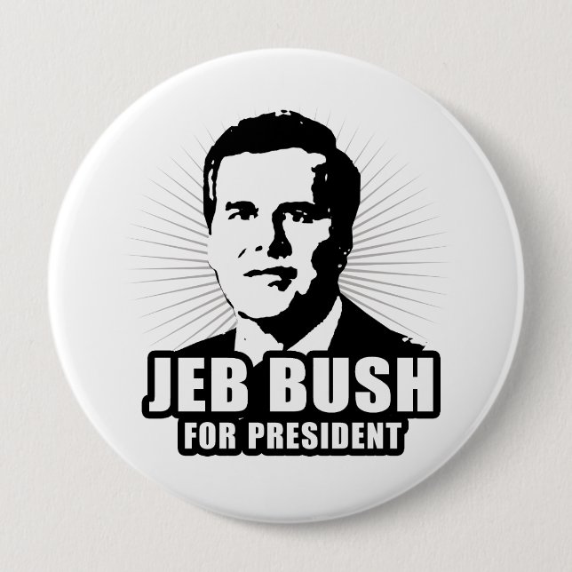 Badge Rond 10 Cm Jeb Bush pour le président (Devant)