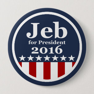 Badge Rond 10 Cm Jeb pour des boutons de président 2016 campagne