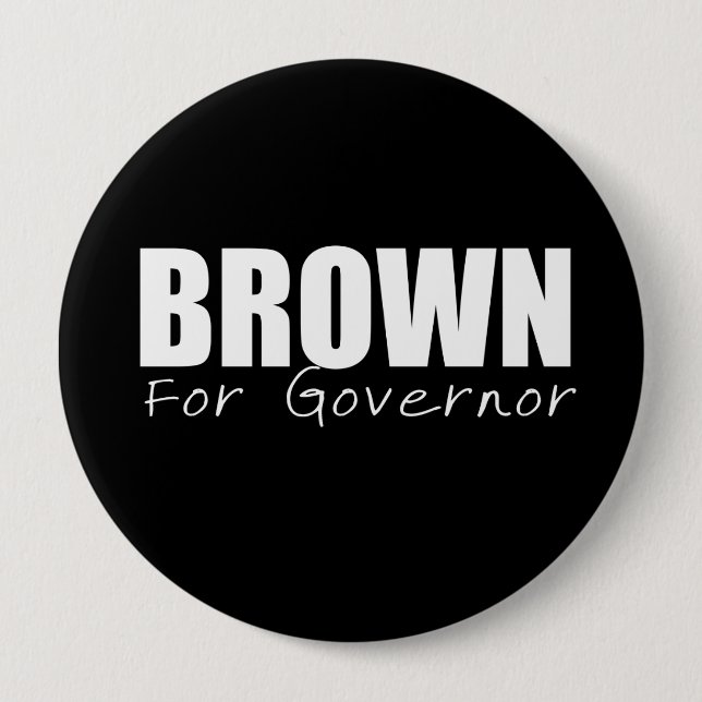 Badge Rond 10 Cm JERRY BROWN Election Gear (Devant)