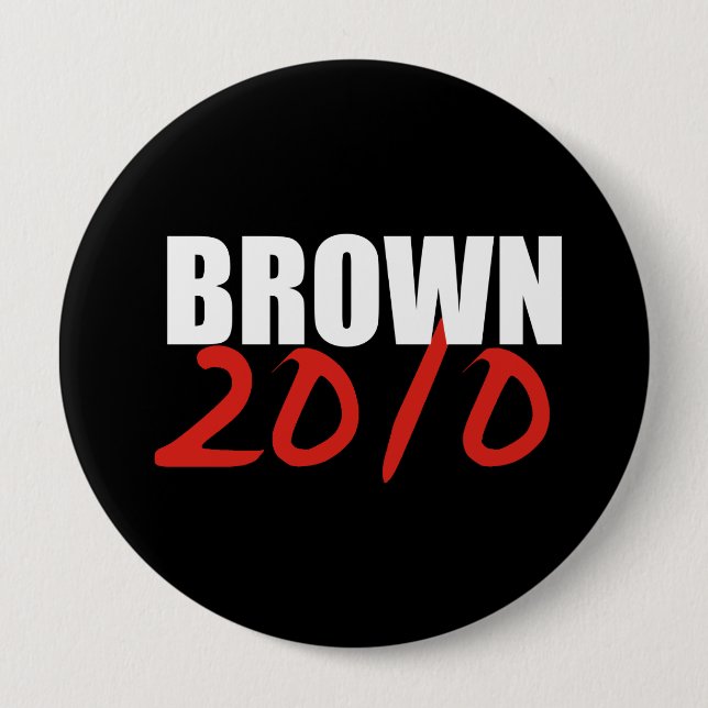 Badge Rond 10 Cm JERRY BROWN Election Gear (Devant)