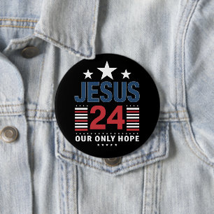 Badge Rond 10 Cm Jésus-Christ 2024 Président Élections USA Politiqu