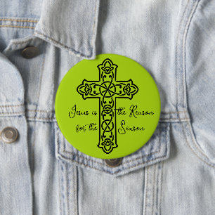 Badge Rond 10 Cm Jésus est la raison de la croix de Noël