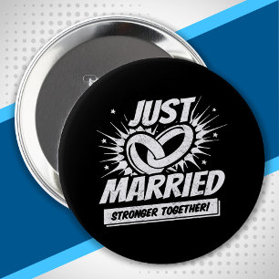Badge Rond 10 Cm Jeune marié - Couple de lune de miel de mariage -
