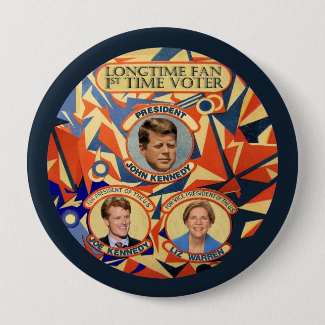 Badge Rond 10 Cm Joe Kennedy pour le président 2016 (Devant)
