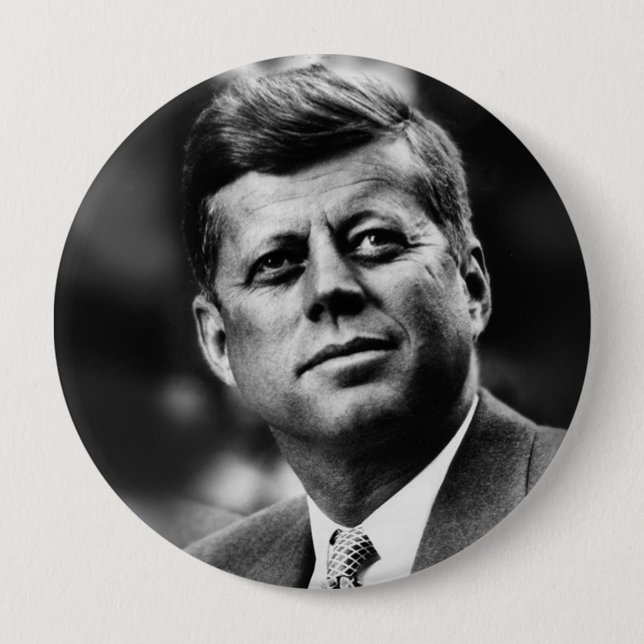 Badge Rond 10 Cm John F Kennedy Président (Devant)