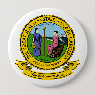 Badge Rond 10 Cm Joint de la Caroline du Nord
