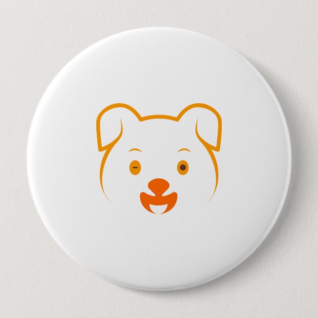 Badge Rond 10 Cm Joli chiot (Devant)