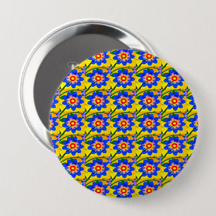Badge Rond 10 Cm Joli Motif de fleurs Abstraites