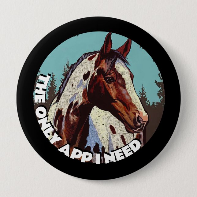 Badge Rond 10 Cm Jolie Appaloosa (Devant)
