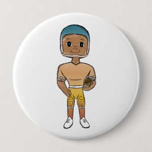Badge Rond 10 Cm joueur de football vintage rétro arc-en-ciel ombré