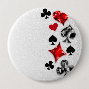 Badge Rond 10 Cm Joueur de poker Joueur de cartes de jouer costumes
