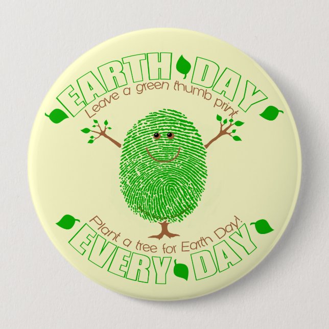 Badge Rond 10 Cm Jour de la terre ambiant (Devant)