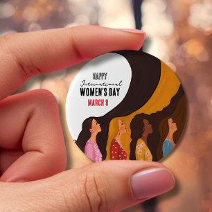 Badge Rond 10 Cm Journée internationale des femmes  Profil des femm