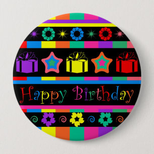Badge Rond 10 Cm Joyeux anniversaire