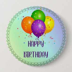Badge Rond 10 Cm Joyeux anniversaire, design populaire,