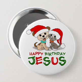 Badge Rond 10 Cm Joyeux anniversaire Jésus