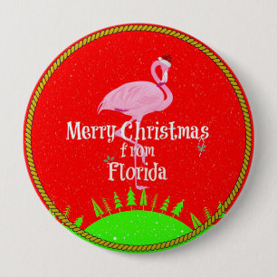Badge Rond 10 Cm Joyeux Noël de Floride,