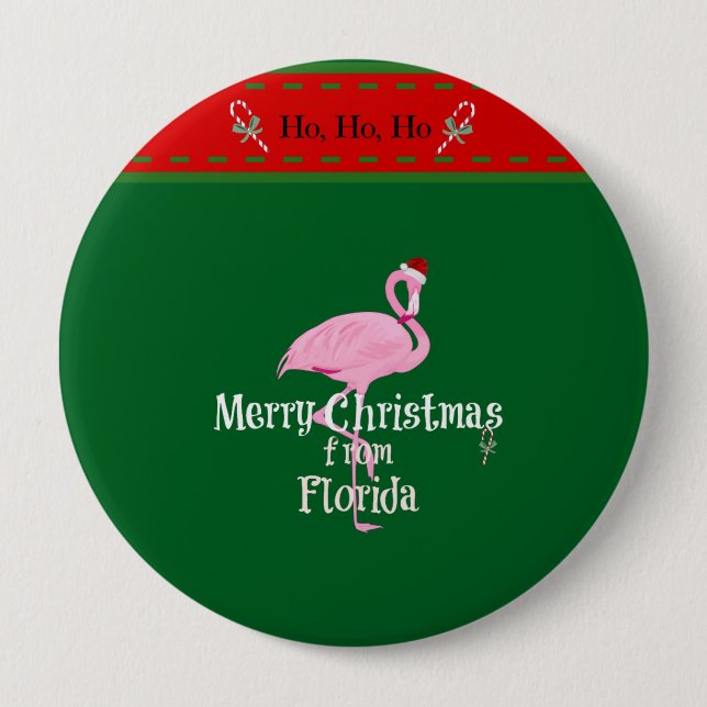Badge Rond 10 Cm Joyeux Noël de Floride (Devant)