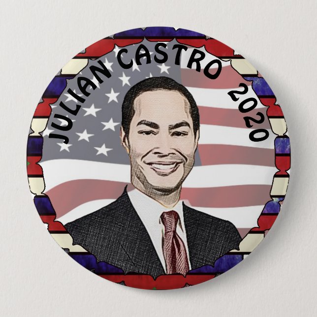 Badge Rond 10 Cm Julian Castro pour le soutien électoral du préside (Devant)