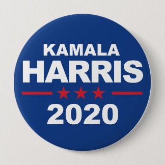Badge Rond 10 Cm Kamala Harris 2020 - bleu d'autocollant -