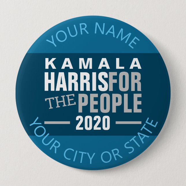 Badge Rond 10 Cm Kamala Harris 2020 pour le vote de personnes (Devant)