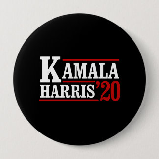 Badge Rond 10 Cm Kamala Harris à la présidence en 2020 - blanc -