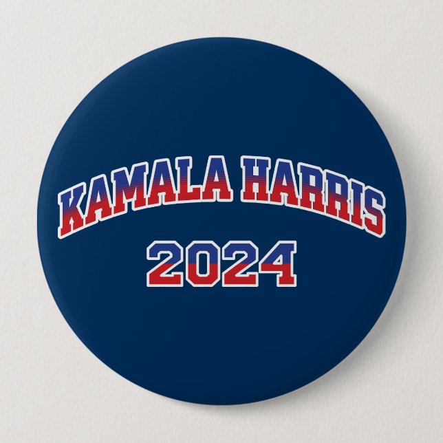 Badge Rond 10 Cm Kamala Harris Pour Président 2024 (Devant)