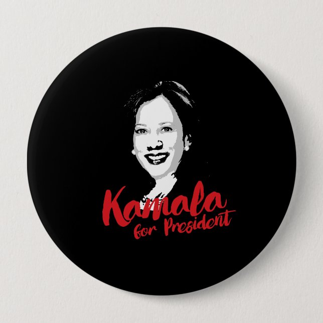 Badge Rond 10 Cm Kamala pour le président - calligraphie - (Devant)