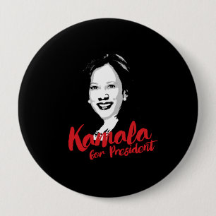 Badge Rond 10 Cm Kamala pour le président - calligraphie -