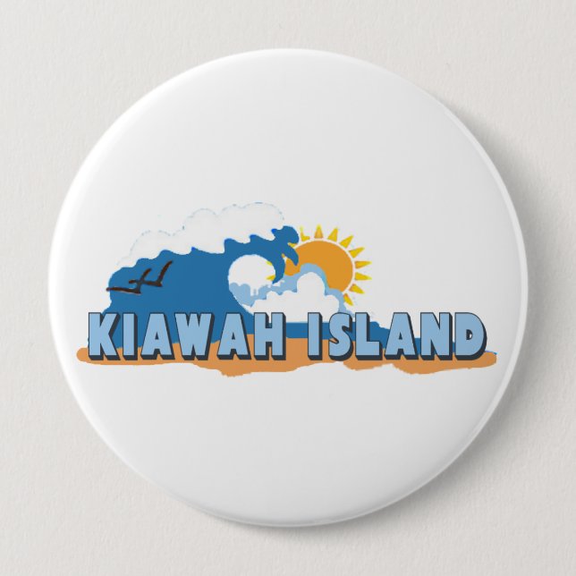 Badge Rond 10 Cm Kiawah Island. (Devant)