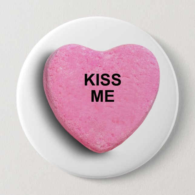 BADGE ROND 10 CM KISS ME (Devant)