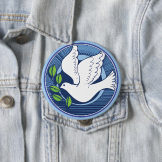 Badge Rond 10 Cm La colombe de la paix