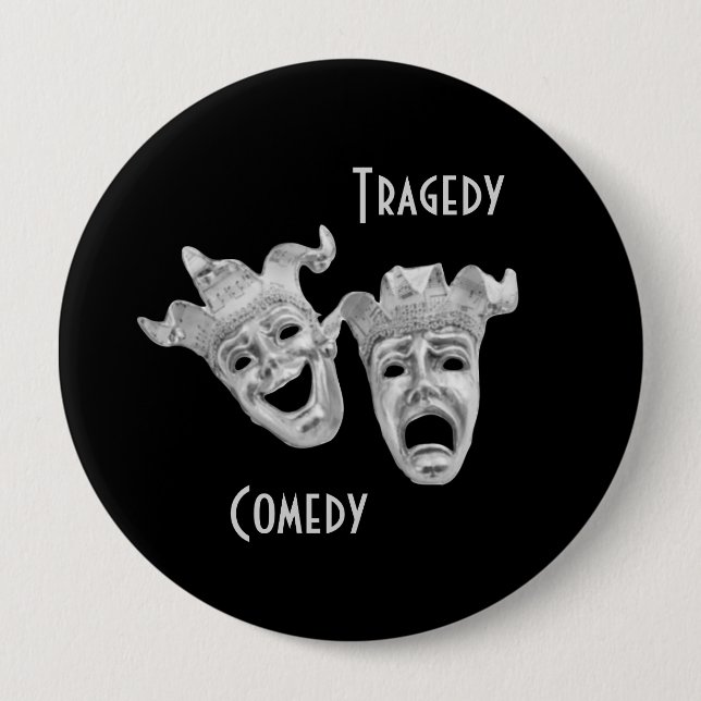 Badge Rond 10 Cm La comédie et la tragédie masquent le théâtre d'ar (Devant)