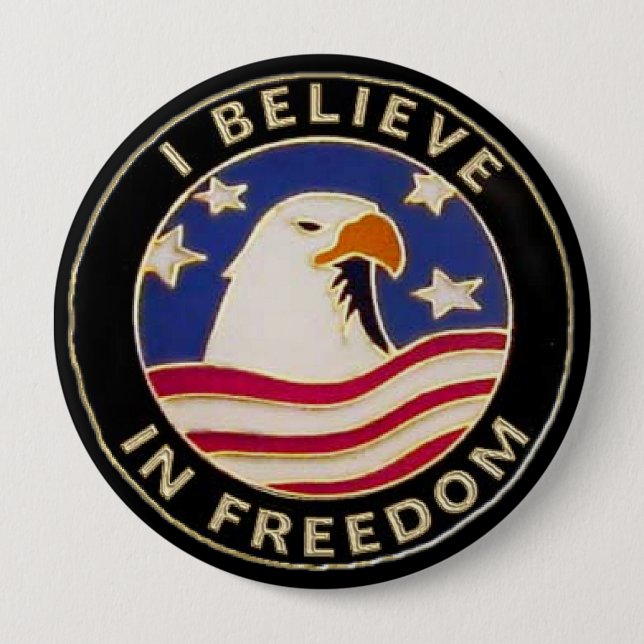 Badge Rond 10 Cm la liberté Pinback des Etats-Unis boutonne le Pin (Devant)