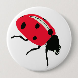 Badge Rond 10 Cm Ladybug, rouge