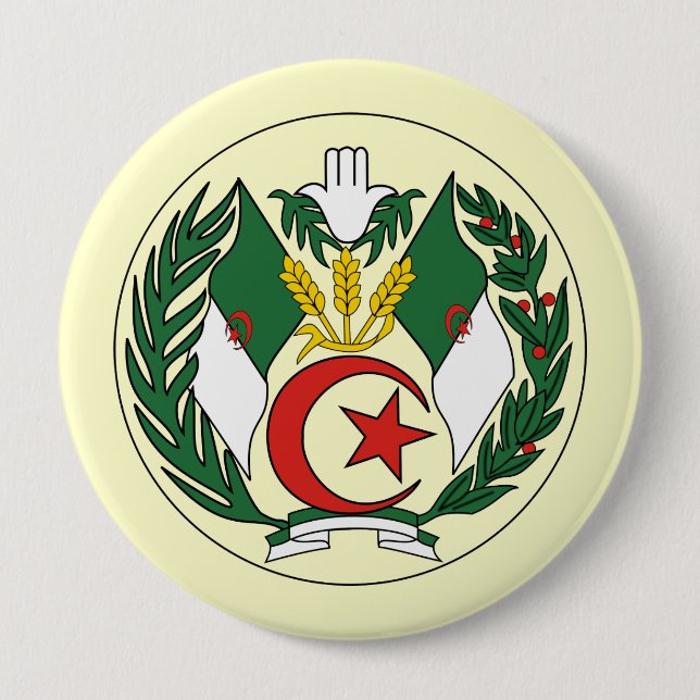 Badge Rond 10 Cm L'Algérie (Devant)