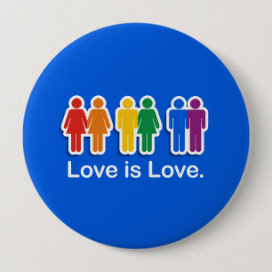 BADGE ROND 10 CM L'AMOUR EST BLEU D'AMOUR