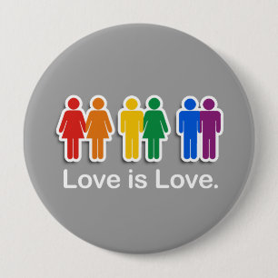BADGE ROND 10 CM L'AMOUR EST GRIS D'AMOUR