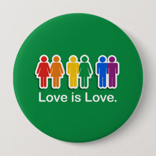 BADGE ROND 10 CM L'AMOUR EST VERT D'AMOUR