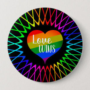 Badge Rond 10 Cm L'amour gagne