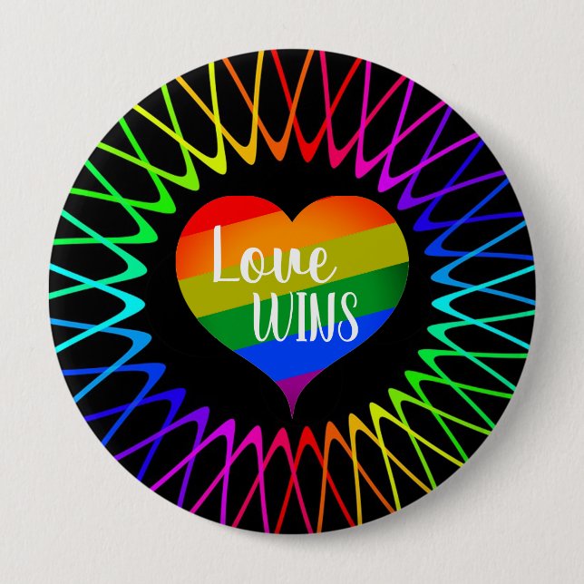 Badge Rond 10 Cm L'amour gagne (Devant)