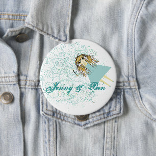 Badge Rond 10 Cm L'amour nous donne un Mariage de conte de fées