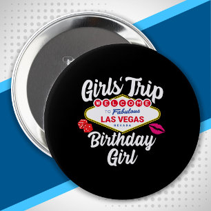 Badge Rond 10 Cm Las Vegas Anniversaire - Vegas Girls Voyage pour A
