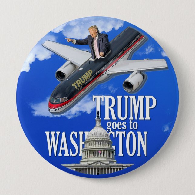 Badge Rond 10 Cm L'atout va à Washington (Devant)