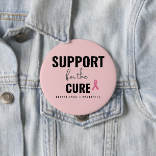 Badge Rond 10 Cm le cancer du sein. le soutien pour la guérison. Ba